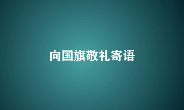 向国旗敬礼寄语