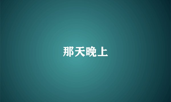 那天晚上