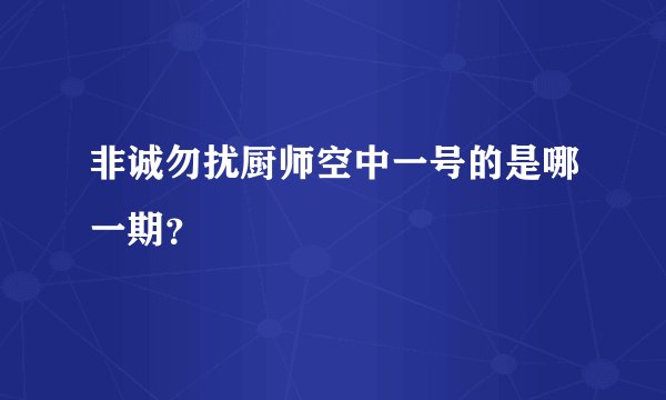 非诚勿扰厨师空中一号的是哪一期？