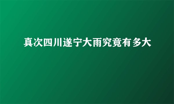 真次四川遂宁大雨究竟有多大