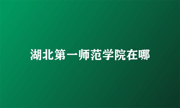 湖北第一师范学院在哪