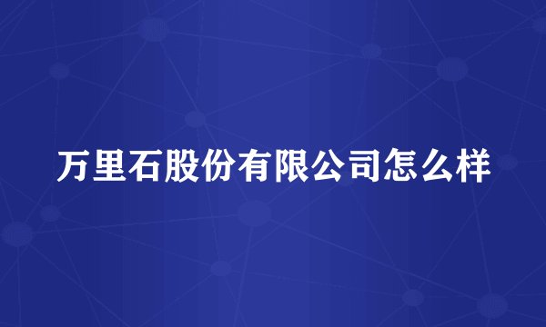 万里石股份有限公司怎么样