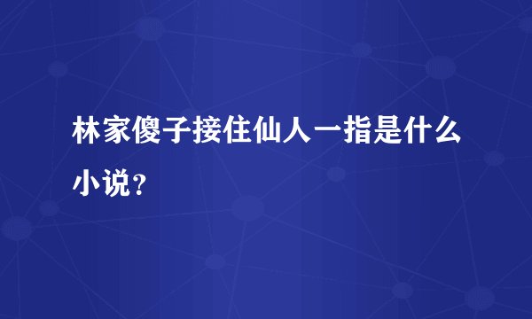 林家傻子接住仙人一指是什么小说？
