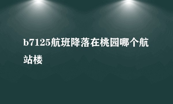 b7125航班降落在桃园哪个航站楼
