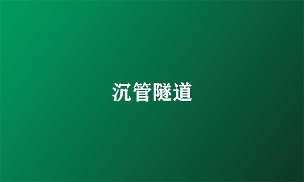 沉管隧道