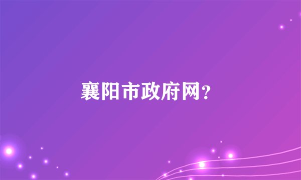 襄阳市政府网？