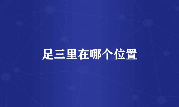 足三里在哪个位置