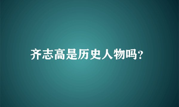 齐志高是历史人物吗？