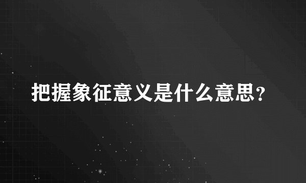 把握象征意义是什么意思？