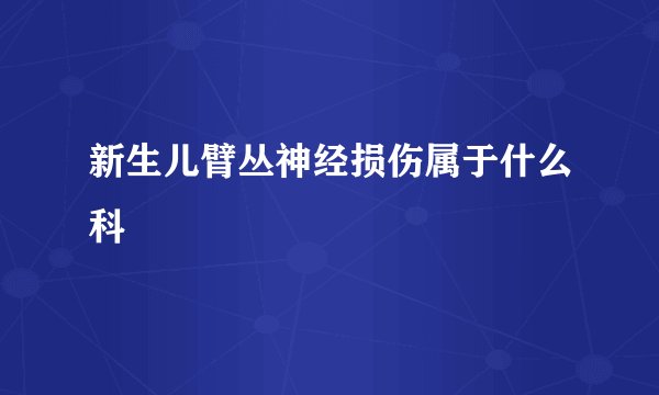 新生儿臂丛神经损伤属于什么科