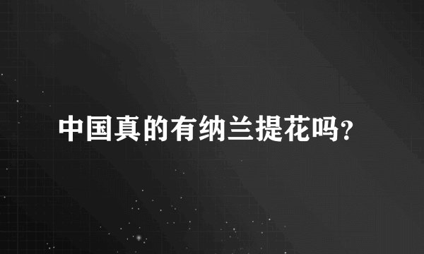 中国真的有纳兰提花吗？