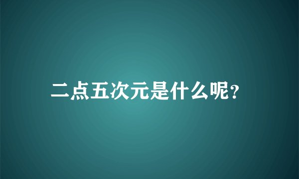 二点五次元是什么呢？