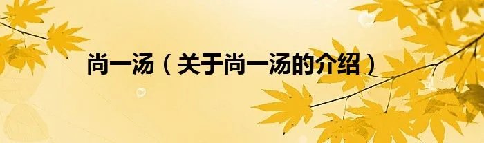 尚一汤（关于尚一汤的介绍）