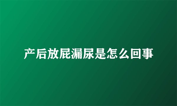 产后放屁漏尿是怎么回事