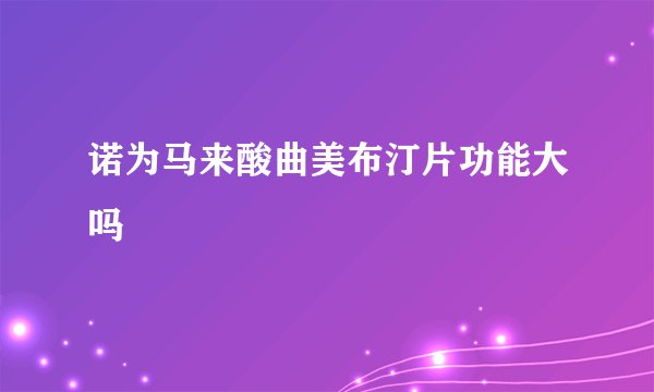 诺为马来酸曲美布汀片功能大吗