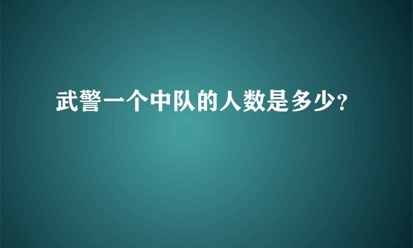 武警一个中队的人数是多少?
