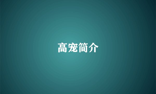 高宠简介