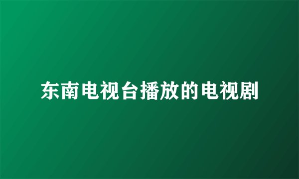 东南电视台播放的电视剧