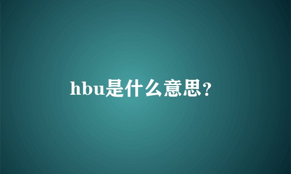 hbu是什么意思?