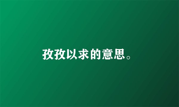 孜孜以求的意思。