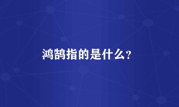 鸿鹄指的是什么？