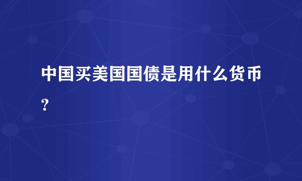 中国买美国国债是用什么货币？