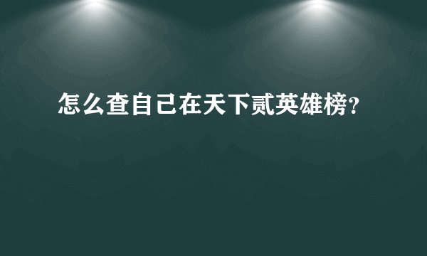 怎么查自己在天下贰英雄榜？