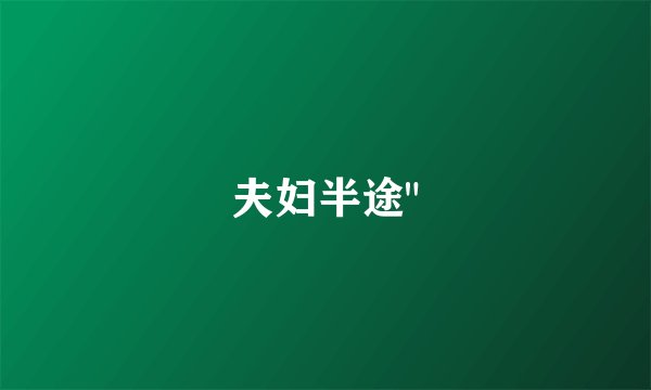 夫妇半途