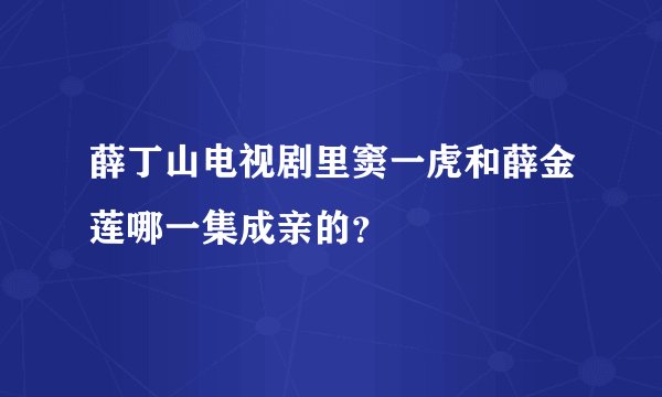 薛丁山电视剧里窦一虎和薛金莲哪一集成亲的？