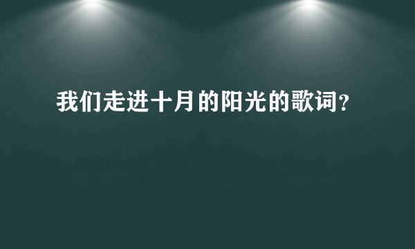 我们走进十月的阳光的歌词？