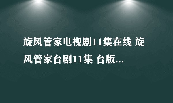 旋风管家电视剧11集在线 旋风管家台剧11集 台版旋风管家12集优酷