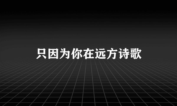 只因为你在远方诗歌