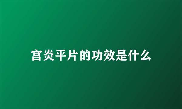 宫炎平片的功效是什么