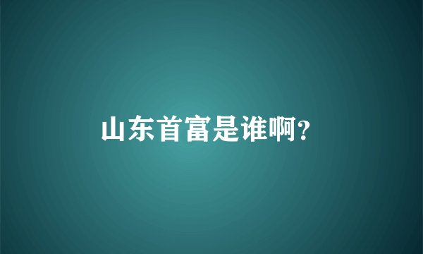 山东首富是谁啊?