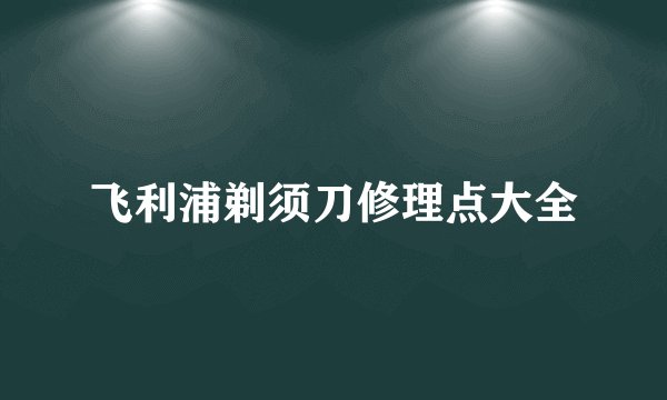 飞利浦剃须刀修理点大全
