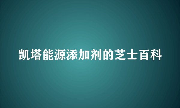 凯塔能源添加剂的芝士百科