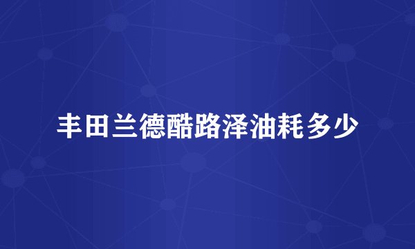 丰田兰德酷路泽油耗多少