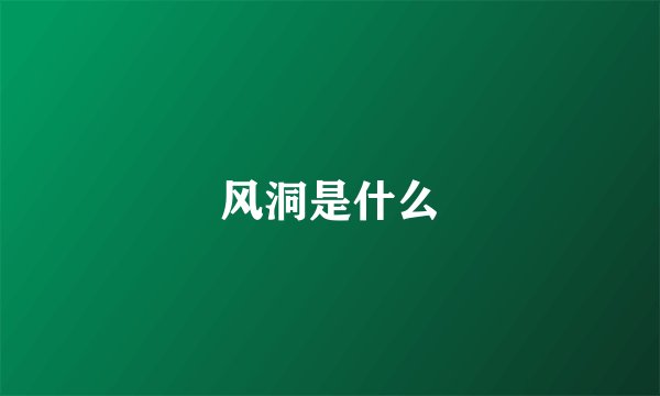 风洞是什么