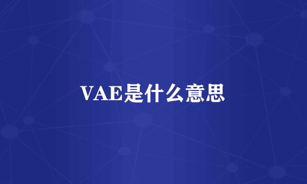 VAE是什么意思