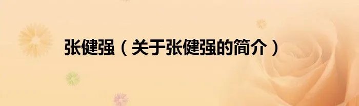 张健强（关于张健强的简介）