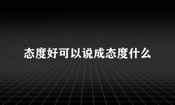 态度好可以说成态度什么