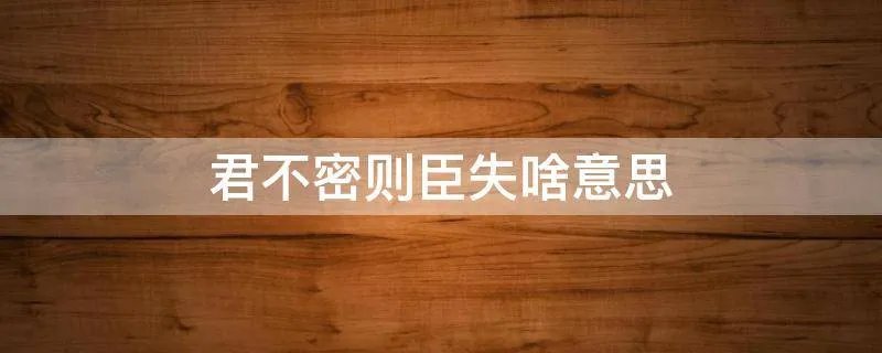 君不密则臣失啥意思