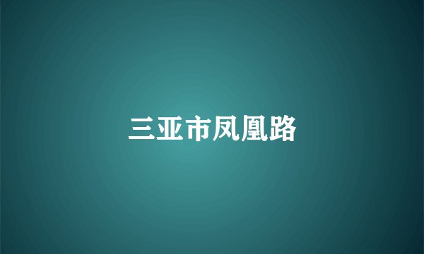 三亚市凤凰路