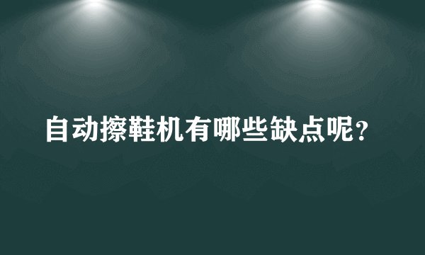 自动擦鞋机有哪些缺点呢？