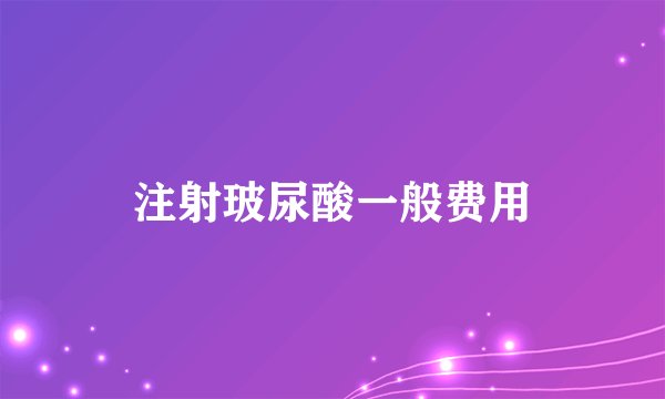 注射玻尿酸一般费用