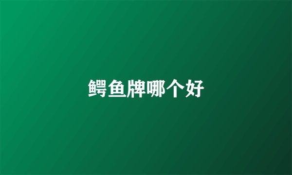 鳄鱼牌哪个好