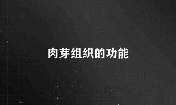 肉芽组织的功能