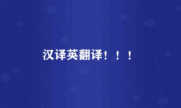 汉译英翻译！！！