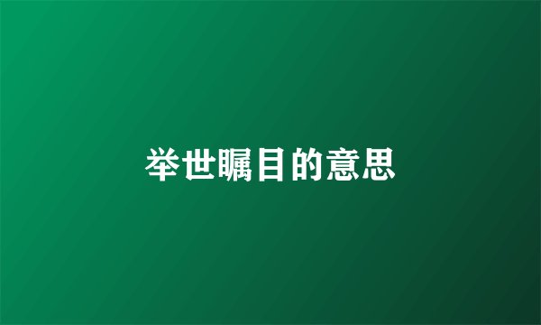 举世瞩目的意思