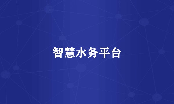 智慧水务平台